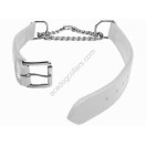 Adjustable PADDED Half check Leather Dog Collar 